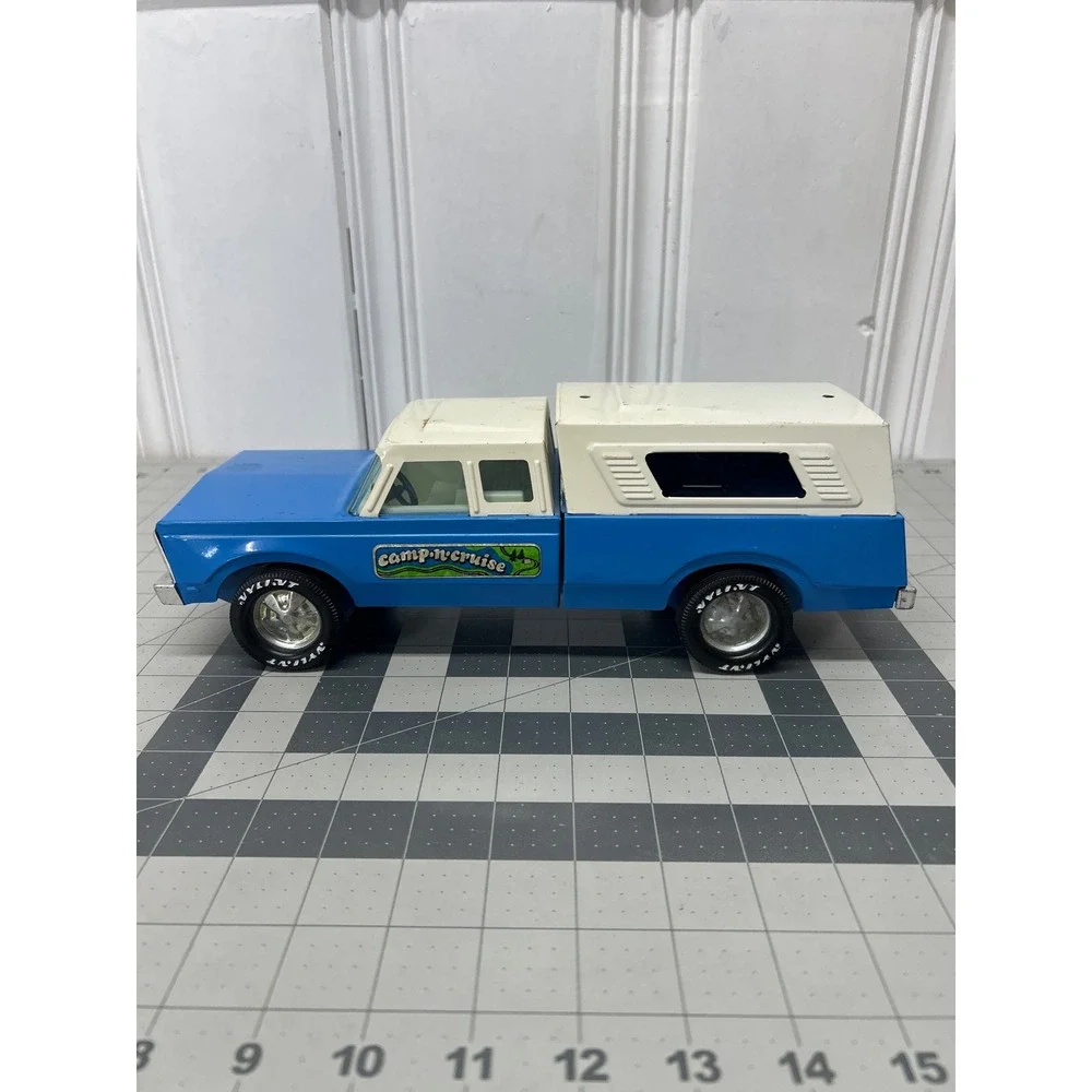 Vintage Nylint Camp N' Cruise Truck With Cap Blue Extended Cab Pick-up Camper